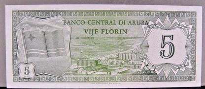 1986 Aruba 5 Florin CU Nice !          