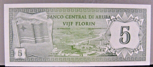 1986 Aruba 5 Florin CU Nice !          