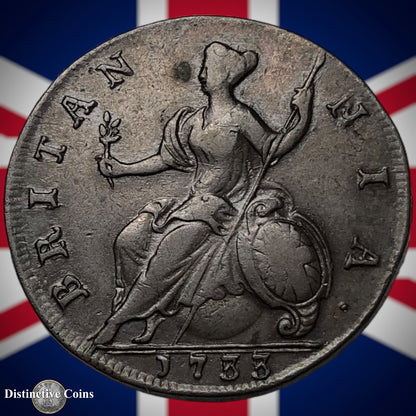 Great Britain 1733 Half Penny 1/2d GB5046