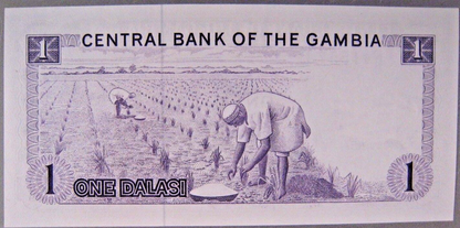 1971 ND Gambia, Central Bank of The, 1 Dalasi,  CU    