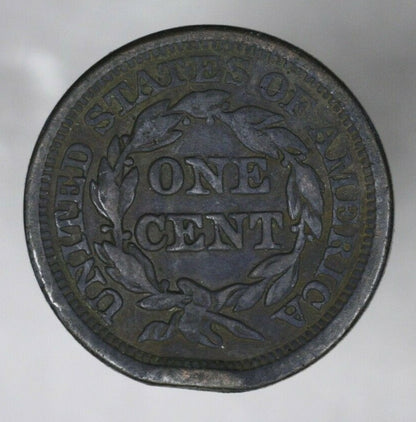 US 1845 Braided Hair Large Cent Rim Bump Rev  A3146