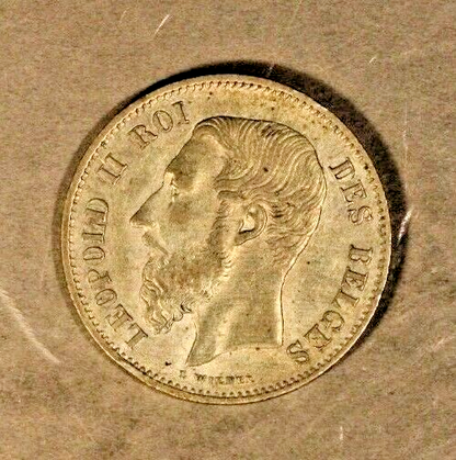 1866 Belgium 50 Centimes Higher Grade Silver 