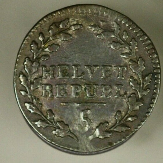 Helvetian Republic 1/2 Batzen 1799  VF old scratches   A966