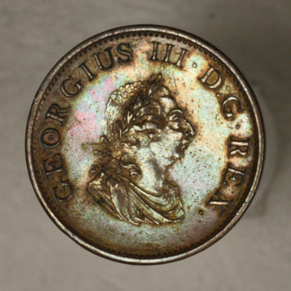 Ireland 1805 half 1/2 Penny Unc beautiful toning 