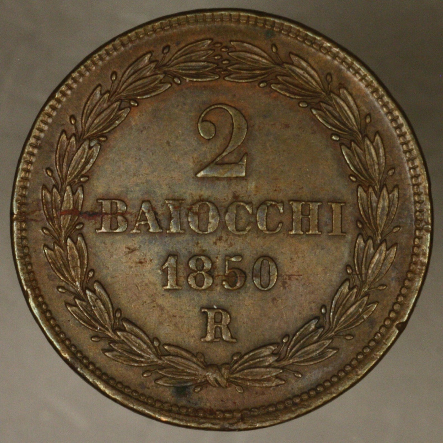 Italy - Papal States 2 Baiocchi 1850 R AU