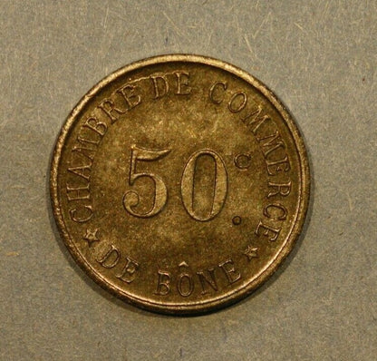 Algerian 1915 Bone 50 Centimes Unc A130