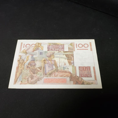 France 1950 100 Francs P-128C VF+ Pinhole