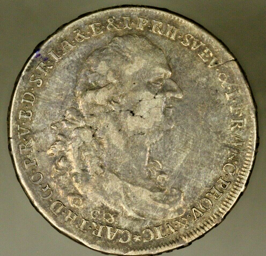 German States  Bavaria Silver Vicariat Thaler 1790  XF  A700