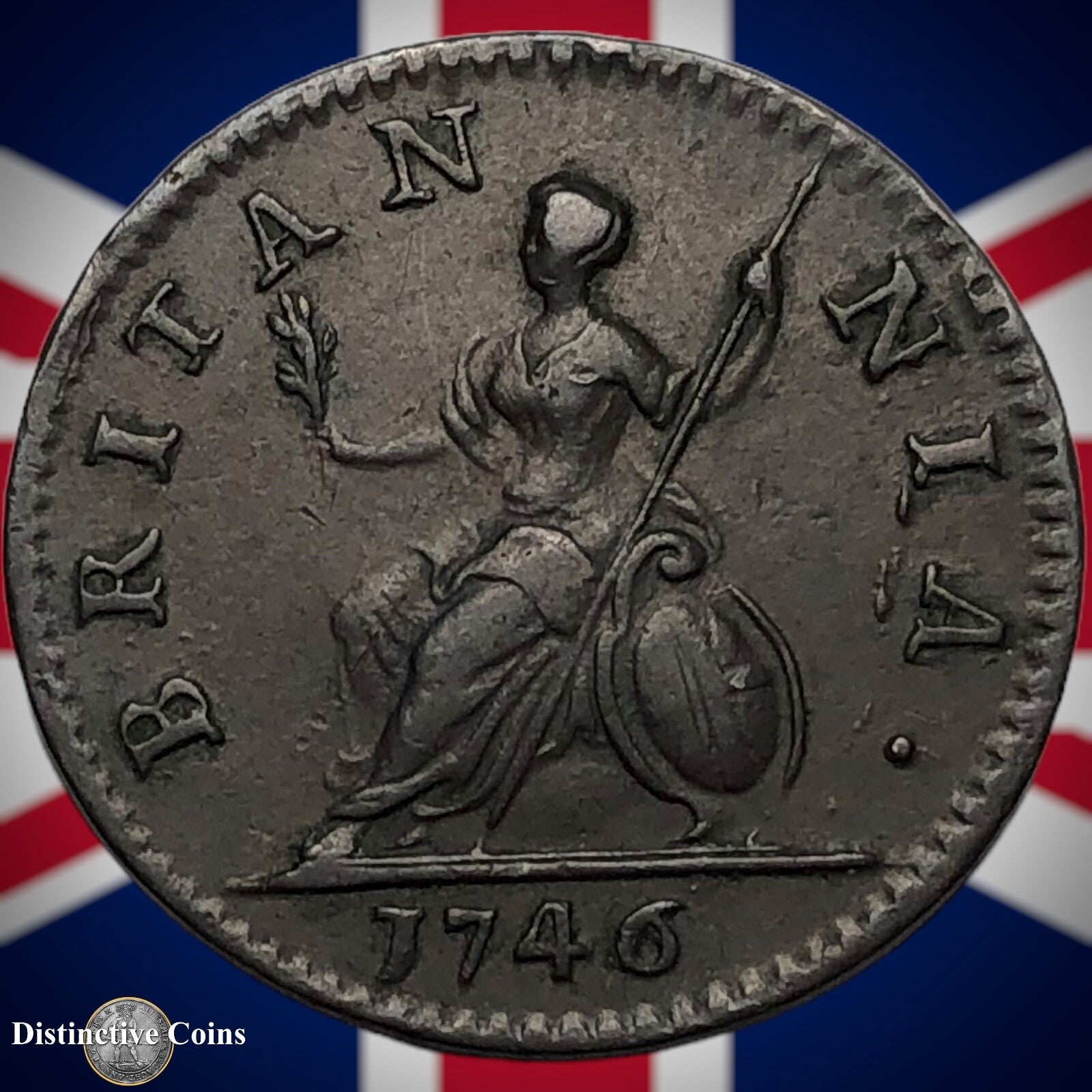 Great Britain 1746 Farthing 1/4d GB3170