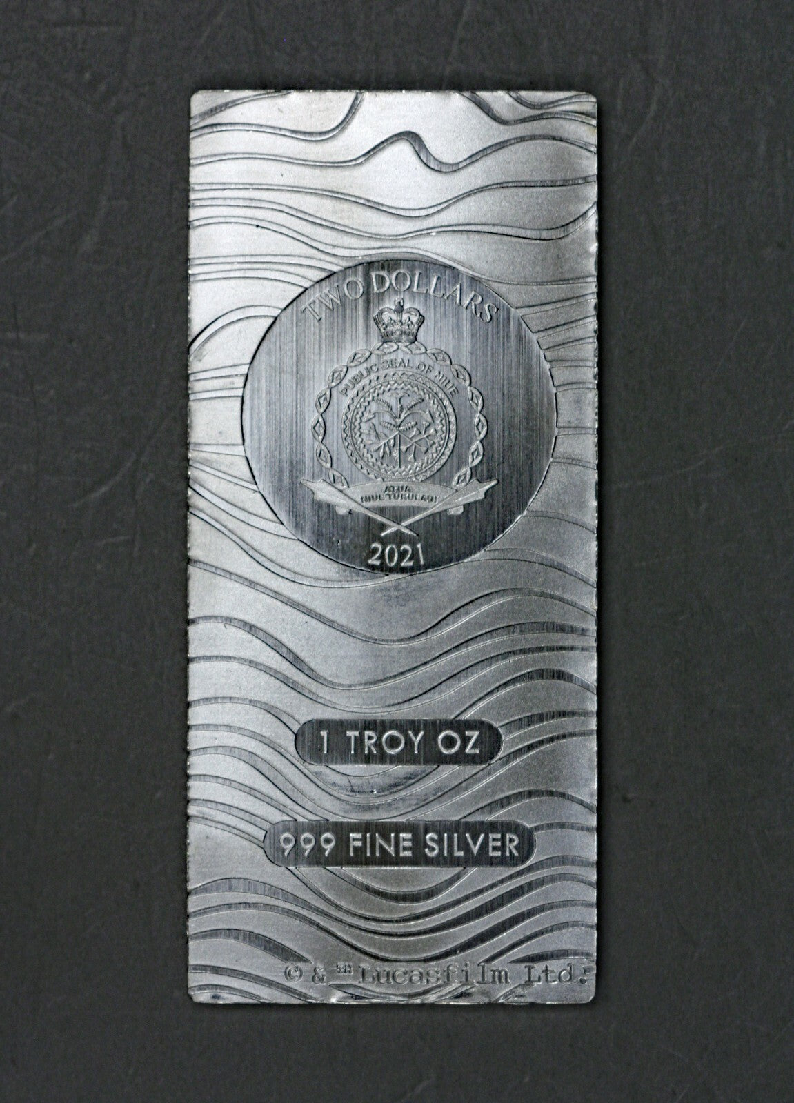 2021 Niue Star Wars $2 Mandalorian Beskar .999 Fine Silver 1oz Bar  B447