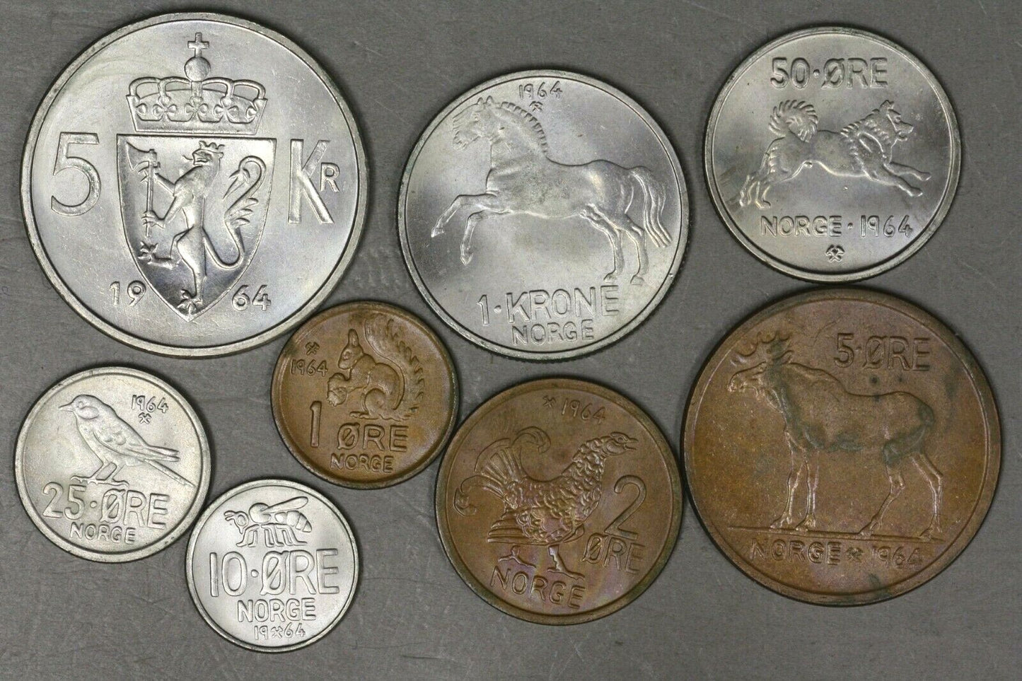 Norway 1964 8 Piece Coin Set  B266
