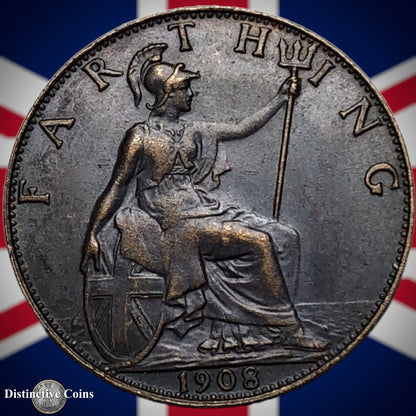 Great Britain 1908 Farthing 1/4d GB4614