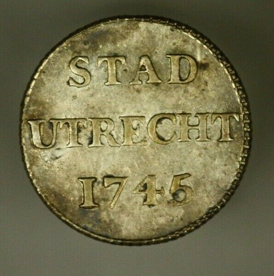 Netherlands Utrecht Silver Duit 1745   XF   A815