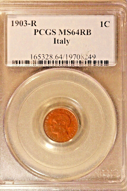 1903-R Italy 1 Centesimi  PCGS MS64RB