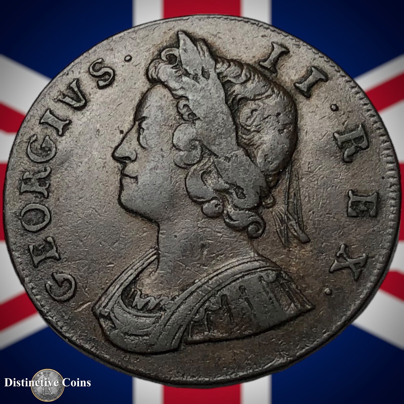 Great Britain 1732 Half Penny 1/2d GB5042