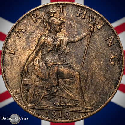 Great Britain 1918 Farthing 1/4d GB4696