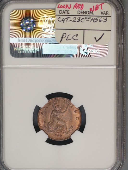Great Britain 1878 Farthing K-753 NGC MS65 RB