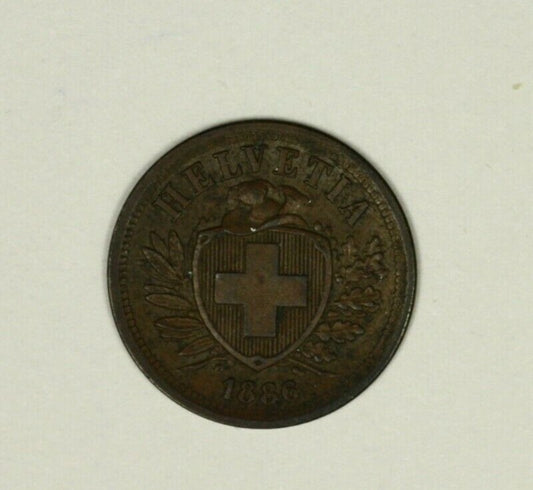 Switzerland  2 Rappen 1886   XF   A935