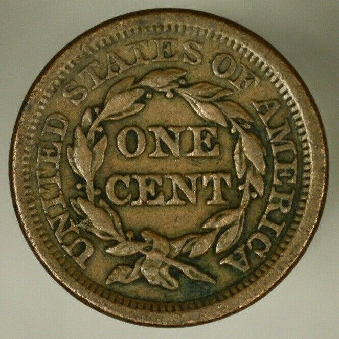 United States Braided Hair Cent 1854  A1654