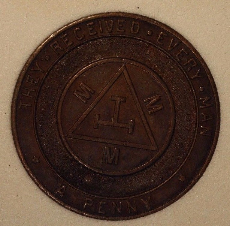 Lot Masonic Penny Tokens Illinois Certified Encapsulated