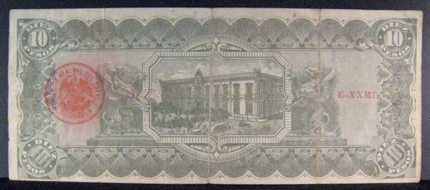 1914 (D) Mexico Revolution 10 Pesos Chihuahua State   