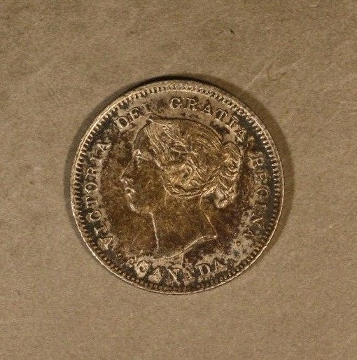 1901 Canada 5 Cents Silver Circulated Nice Toned      