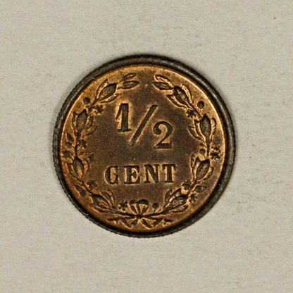 Netherlands 1885 half 1/2 cent R & B UNC