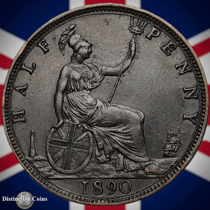 Great Britain 1890 Half Penny 1/2d GB5656