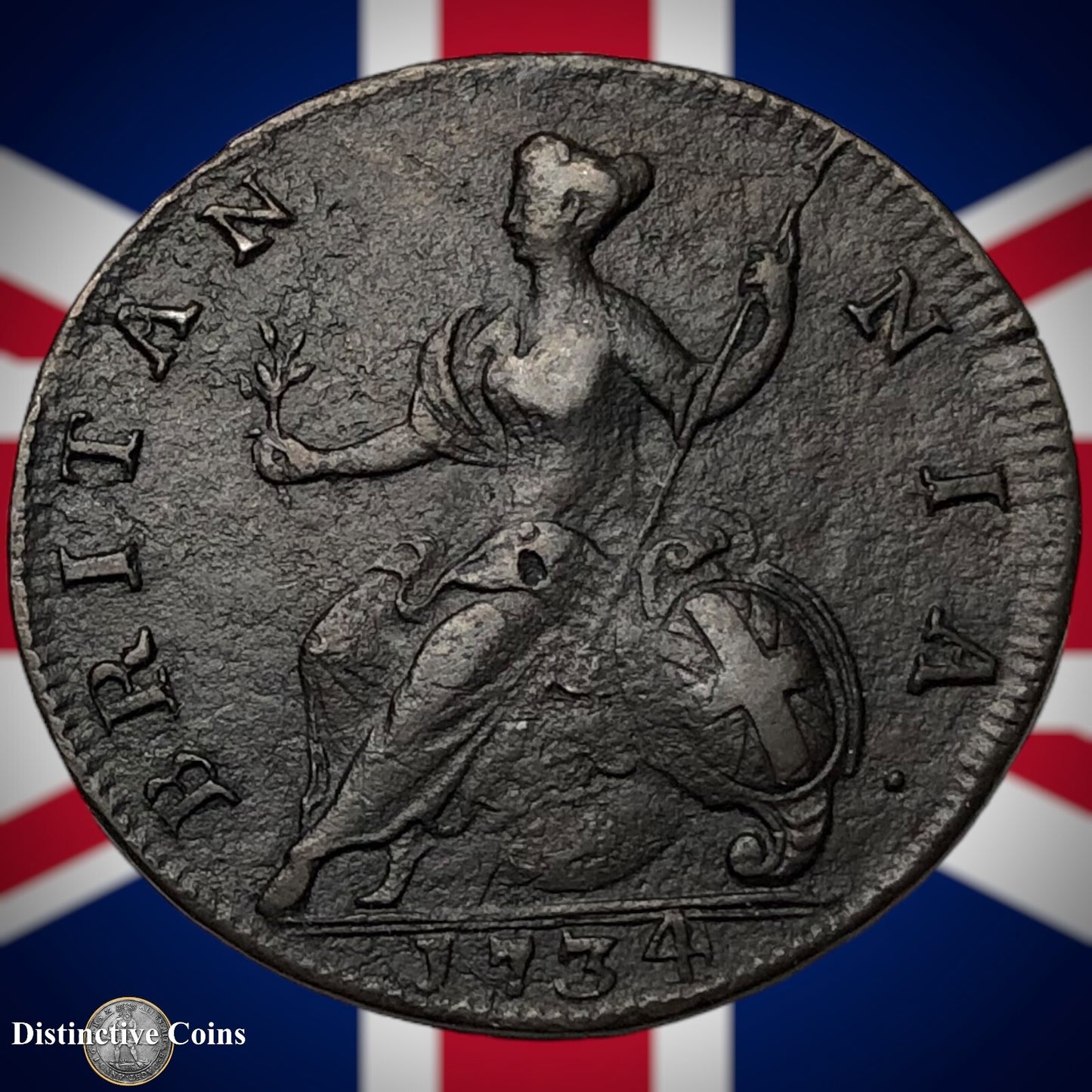 Great Britain 1734 Half Penny 1/2d GB5052