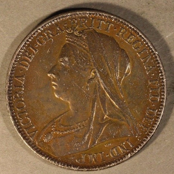 1900 Great Britain Silver Florin Original Tone + Details