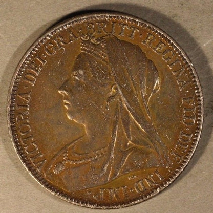 1900 Great Britain Silver Florin Original Tone + Details