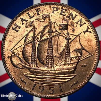 Great Britain 1951 Half Penny 1/2d GB6084