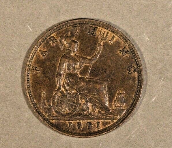 1891 Great Britain Farthing Nice      