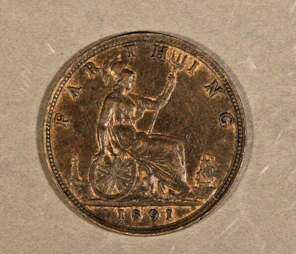 1891 Great Britain Farthing Nice      