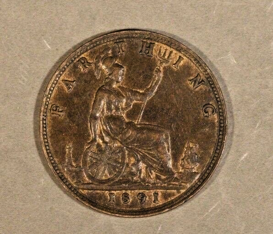 1891 Great Britain Farthing Nice      