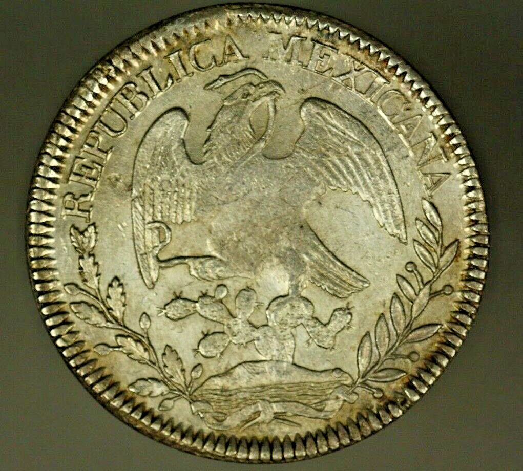 Mexico Silver 8 Reales 1843 Zs OM Weakly Struck AU    A790