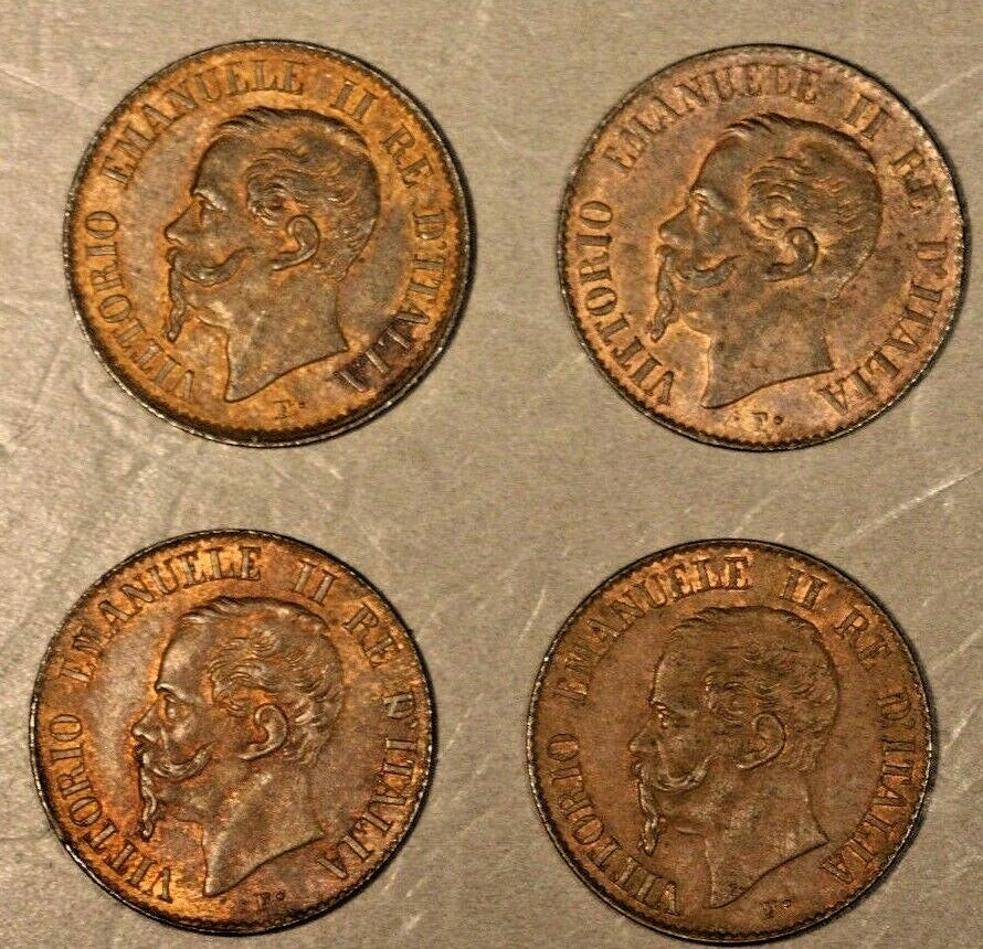 Lot of 4 1867M Italy Centesimo High Grade