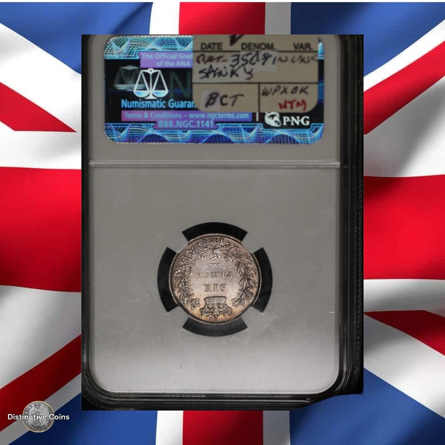Great Britain 1834 6 Pence NGC AU55