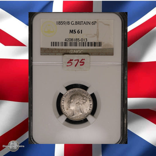 Great Britain 1859/8 6 Pence NGC MS61