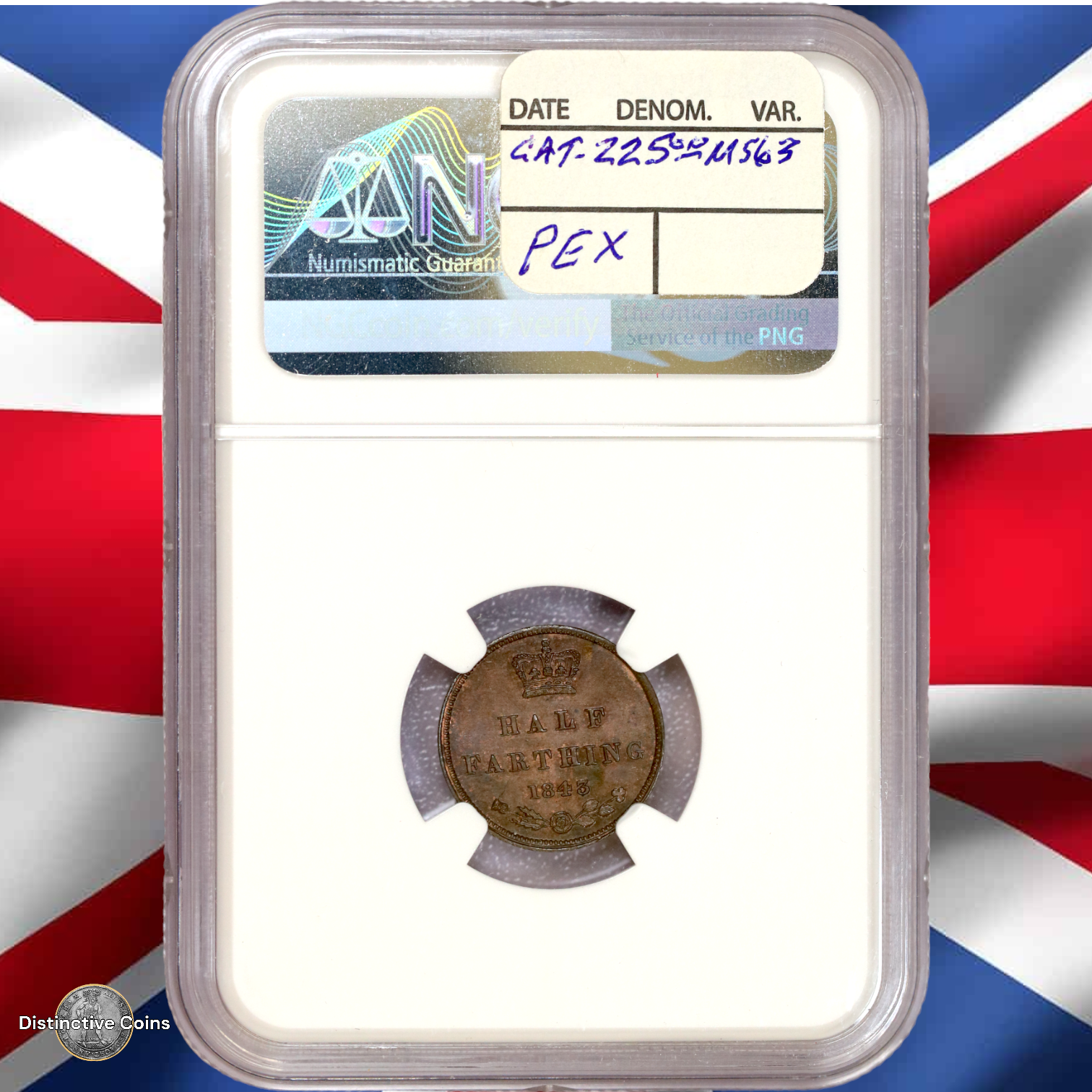 Great Britain 1843 1/2 Farthing NGC MS63BN - GBS019