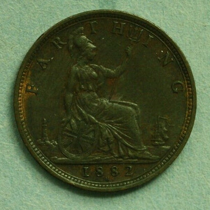 Great Britain 1882H Farthing XF/AU   A282