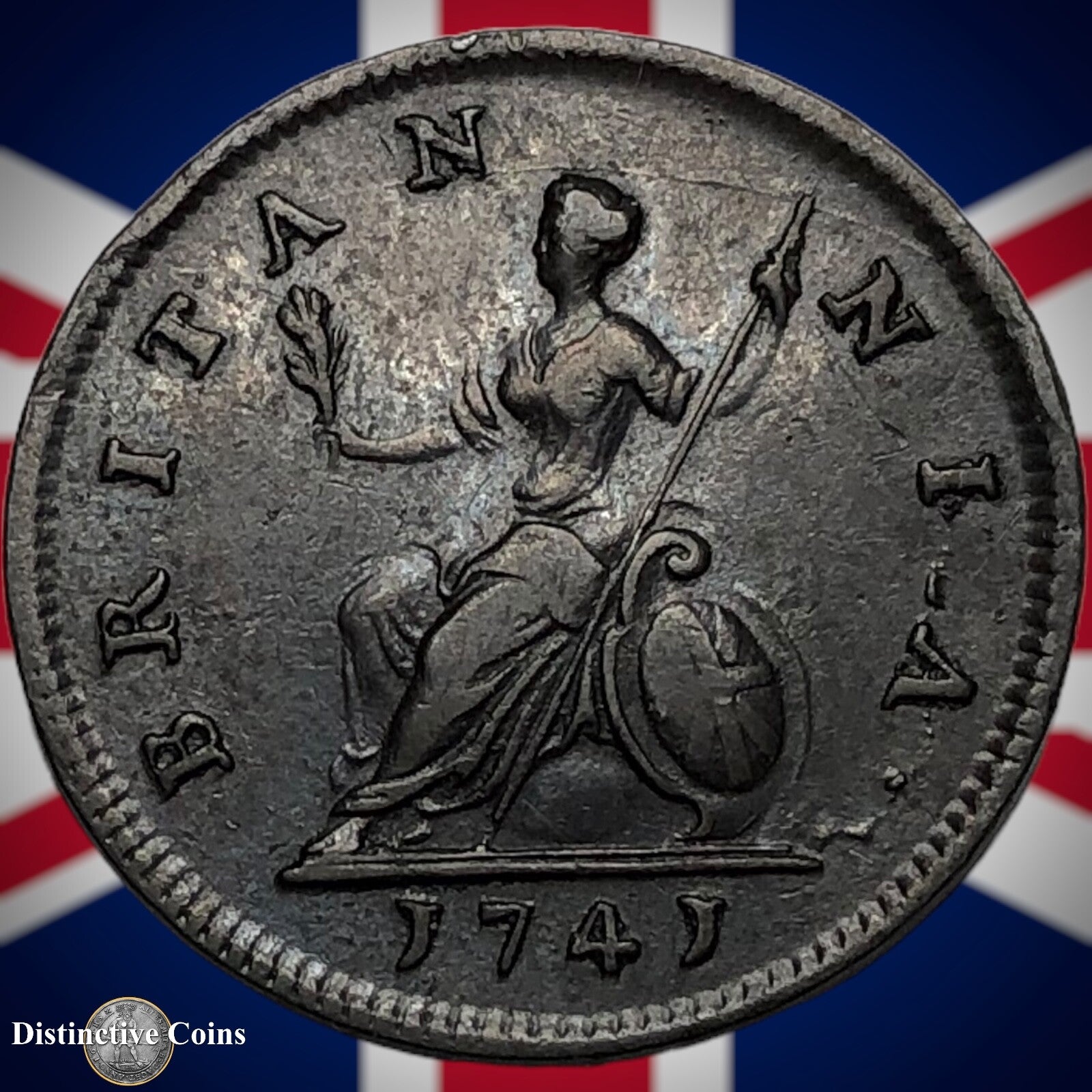 Great Britain 1741 Farthing 1/4d GB3168