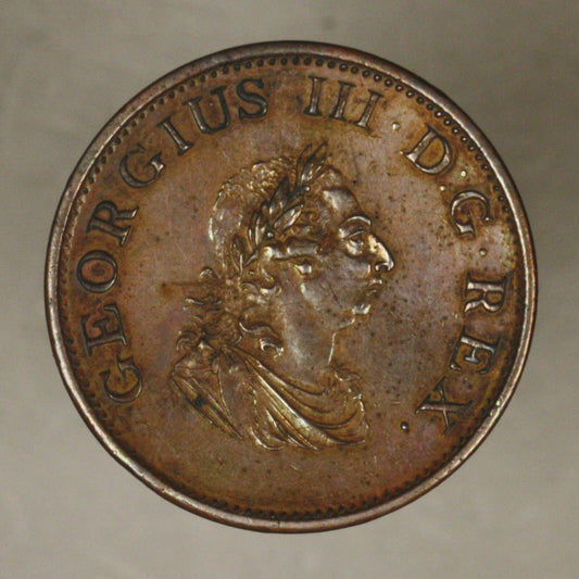 Ireland 1805 half 1/2 Penny Unc beautiful toning 