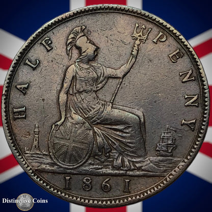 Great Britain 1861 Half Penny 1/2d GB5374