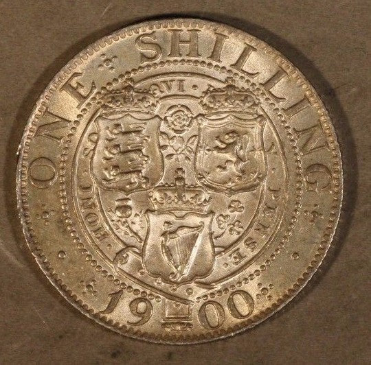 1900 Great Britain Shilling Silver Lightly Circulated 