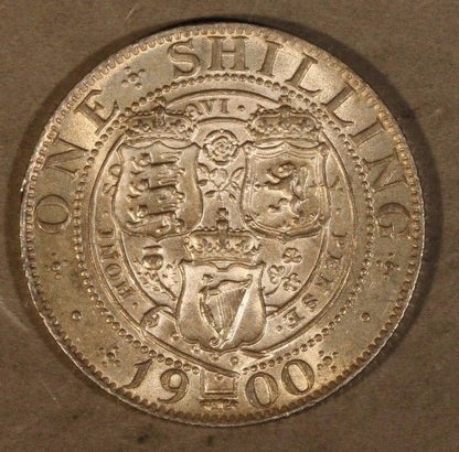 1900 Great Britain Shilling Silver Lightly Circulated 