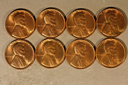1947D Lincoln Wheat Cent Lot of 19 Pieces, High Grade