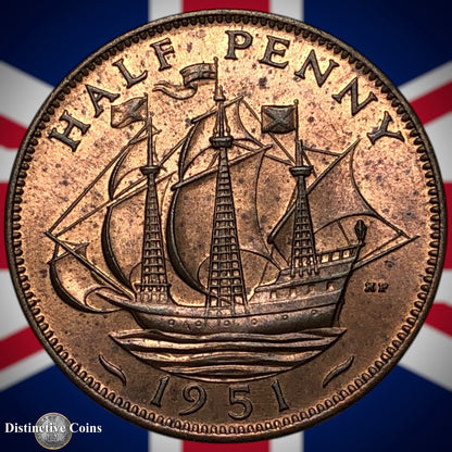 Great Britain 1951 Half Penny 1/2d GB6083