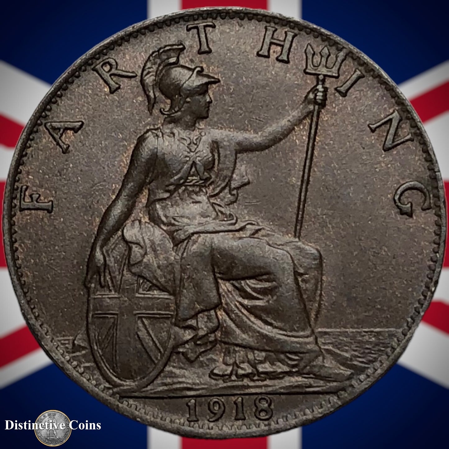 Great Britain 1918 Farthing 1/4d GB4689