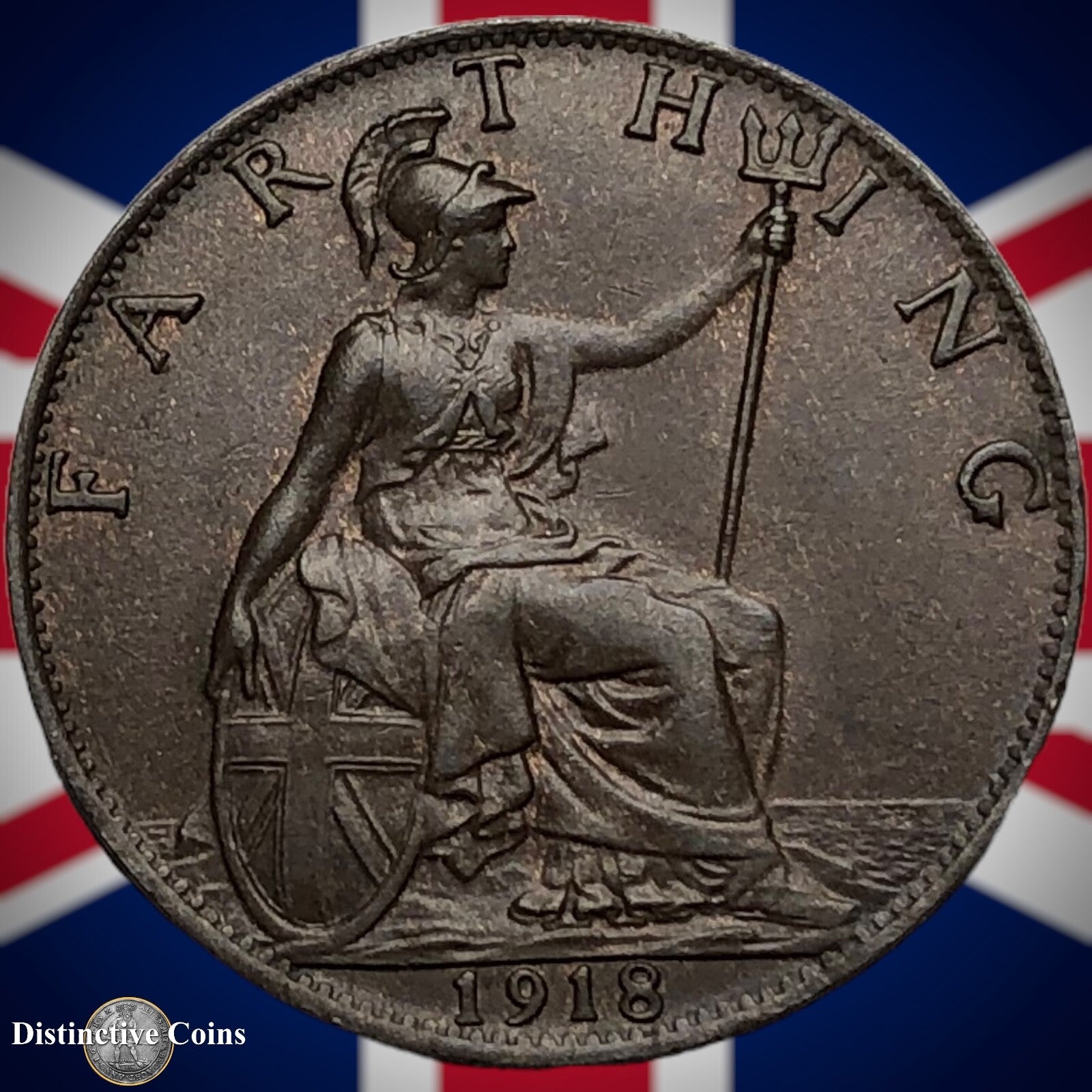 Great Britain 1918 Farthing 1/4d GB4689